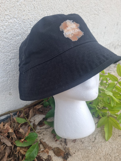 Slogan Bucket Hat- Brown Busy