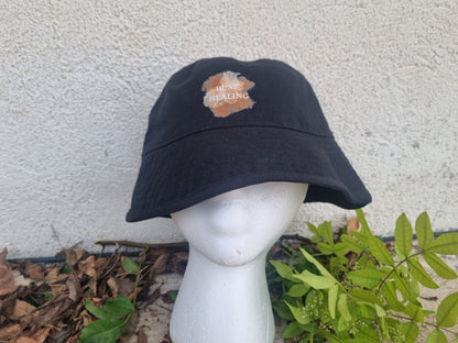 Slogan Bucket Hat- Brown Busy