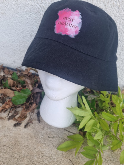 Slogan Bucket Hat- Pink Busy