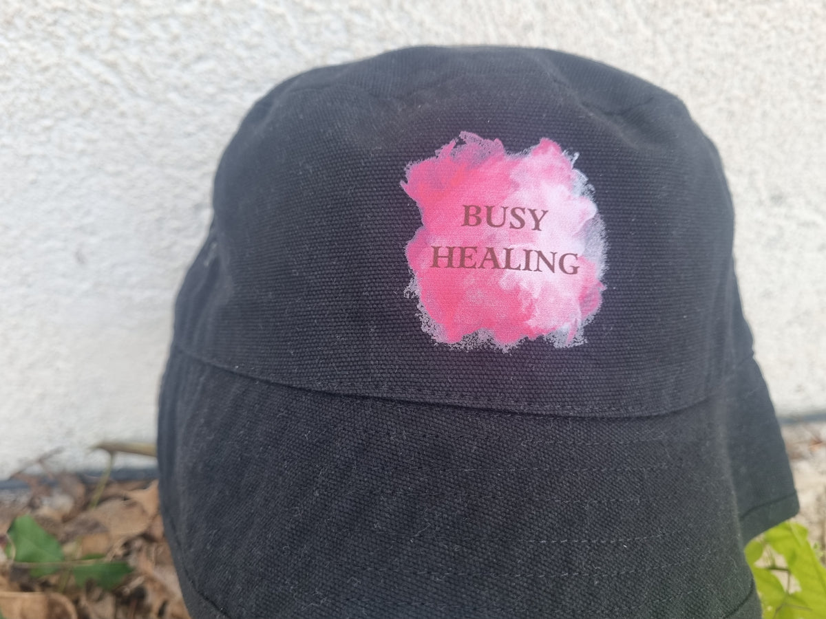 Slogan Bucket Hat- Pink Busy