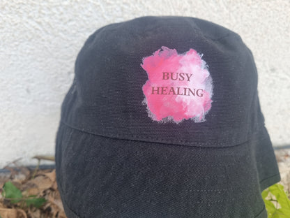 Slogan Bucket Hat- Pink Busy