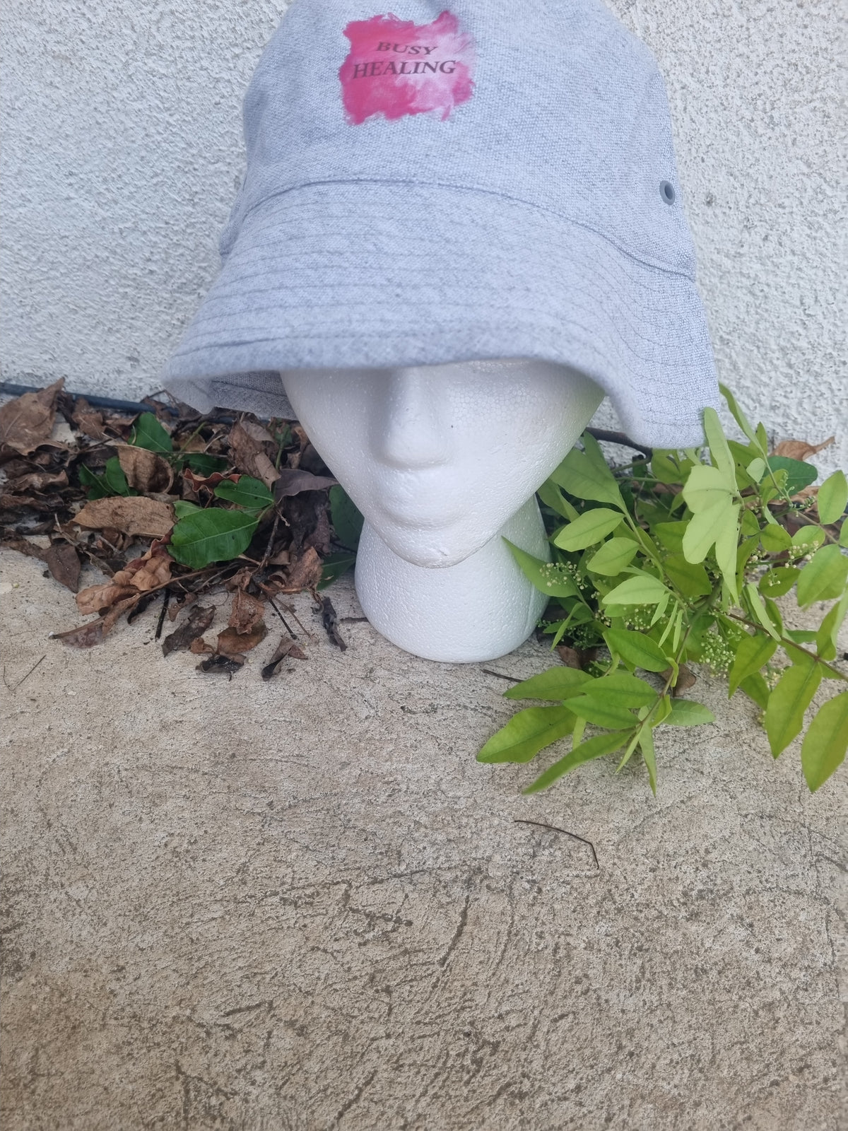 Slogan Bucket Hat- Pink Busy