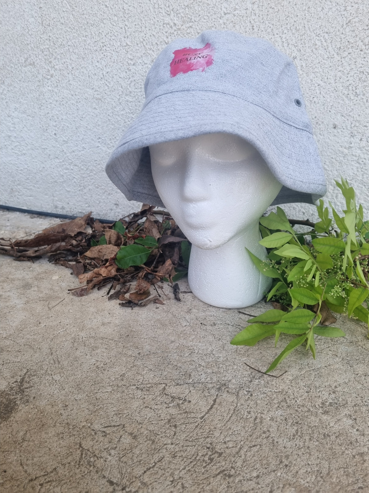 Slogan Bucket Hat- Pink Busy