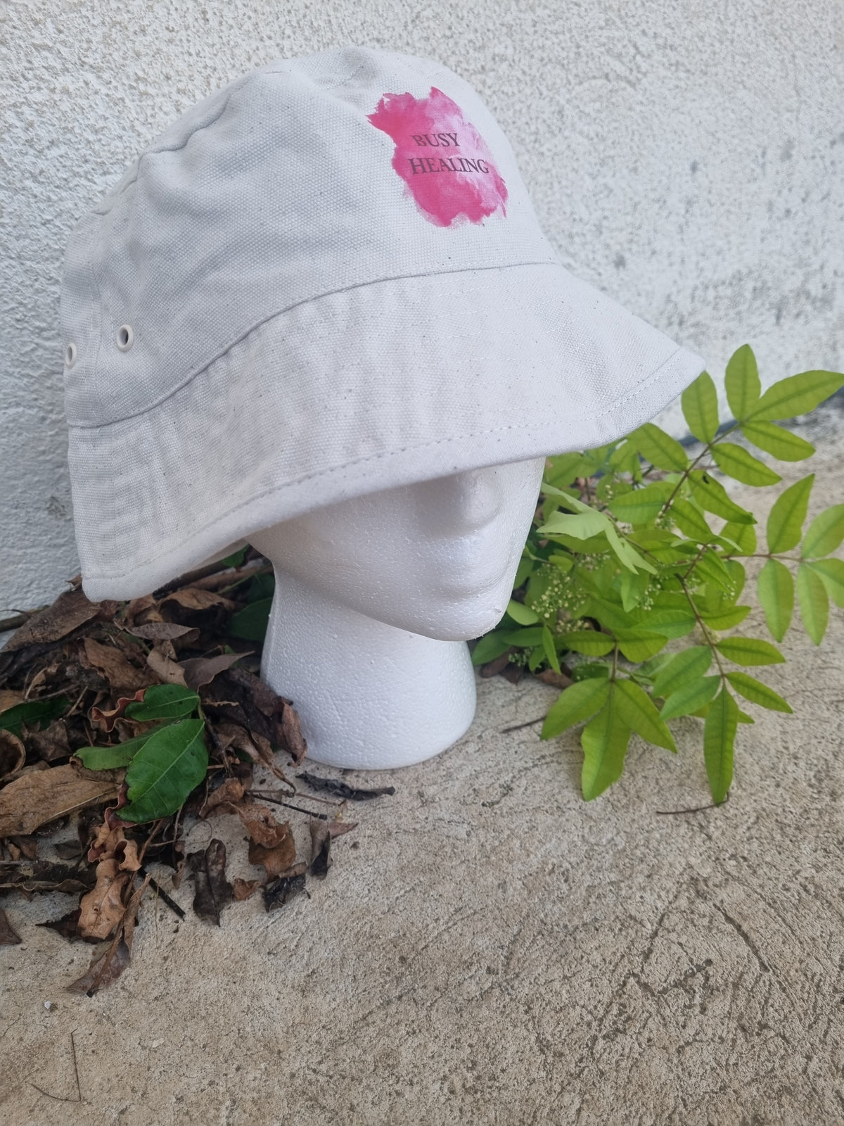 Slogan Bucket Hat- Pink Busy