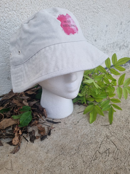 Slogan Bucket Hat- Pink Busy