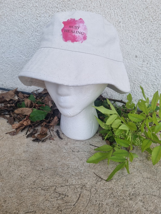 Slogan Bucket Hat- Pink Busy